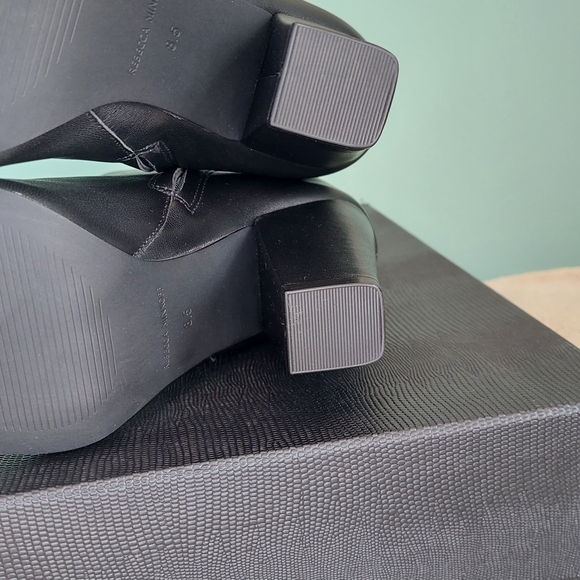 Rebecca Minkoff Black Ankle Boots with Gold Buckles - Picture 14 of 16